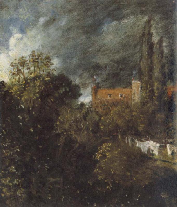 John Constable View in  Garden at Hampstead,with a Red House beyond oil painting picture